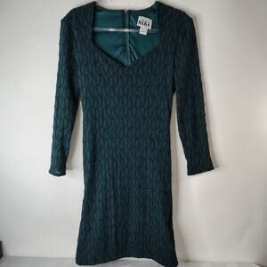 Vintage Niki Originals Y2K Dress Womens 14‎ Dark Green Long Sleeves Dark Fairy